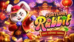 Coelho da sorte com moedas em slot Fortune Rabbit
